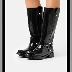 Michael Kors Glossy Black Rain Boots